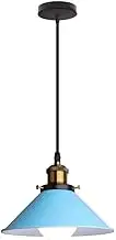 TONFON Nordic Style Chandelier Gray Iron Art Pendant Light Macaron Office Vintage Farmhouse Hanging Light for Kitchen Island Entryway Dining Room Study Room Living Room Bedroom Bar Restaurant(Blue)