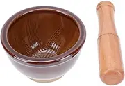 NAMOARLY 1 Set Manual Mashing Bowl and Pestle Ergonomic Garlic Making Tool with Non Slip Base Housewarming Present for Cooking and Food Preparation Easy to Use and Maintain