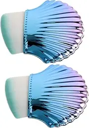 WRITWAA 2Pcs Nail Dust Cleaning Brush Ergonomic Shell Handle for for Makeup Application Nail Care Versatile Powder Brush for Loose Powder and Nail Cleanliness