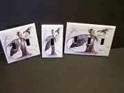 FAIRY AND DRAGON #1 PURPLE SHADES LIGHT SWITCH PLATE COVERS