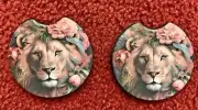 GENTLE LION CAR COASTERS-2-PK TO PREVENT STICKY CUP HOLDERS