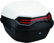 Motorbike Storage Motorcycle Tail Box Scooter Boots Trunk Cool ABS+PP Solid Case for Full Helmet Storage Organizer Box Tail Box Back(White)