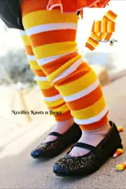 Candy Corn Striped Leg Warmers, Fall Halloween Baby Toddler Leg Warmers