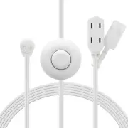 2 Prong Extension Cord 3 Outlets with Foot Switch 6 Feet for Lights Floor Lam...