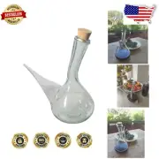Unique Triangular Wine Porron Decanter with Cork Stopper - Modern Romanic Design