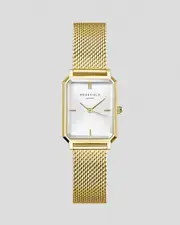 [Rosefield] Rosefield Women's Octagon Xs Mesh Watch in White/Gold One Size White/Gold