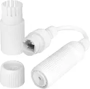 2PCS Outdoor Waterproof Connector with Cable IP67 Network Cable Straight Through Header Network Pair Connector RJ45 Monitor Extender for Power Supply Network Communication Equipment White