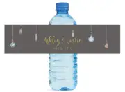 Hanging Edison Lamps Theme Wedding Anniverday Birthday Party Water Bottle Labels