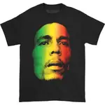 男士棉質 T 恤 ZION ROOTSWEAR 男士 BOB MARLEY 臉 T 恤,黑色,X-LARGE 4XL,