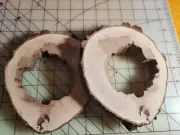 Live Edge Hollow Cookies. Hickory. Set of Two(2).