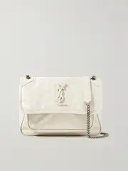 [SAINT LAURENT] SAINT LAURENT - Niki Baby Quilted Crinkled Glossed-leather Shoulder Bag - Off-white - One size One size Off-white