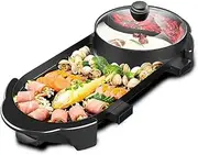 2 in 1 Electric Non-Stick Smokeless BBQ Plate Hot Pot Pan Machine Grill Barbecue