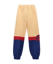 Gucci Kids Interlocking G Printed Jersey Track Pants 12,6Y,10Y Nude