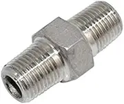 SuperWhole 3/8" Male x 3/8" Male Hex Nipple Stainless Steel 304 Threaded Pipe Fitting NPT