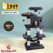 i.Pet Cat Tree Tower Scratching Post Scratcher 145cm Wood Condo House Toys Bed