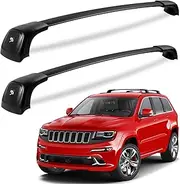 KINGGERI Lockable 220lbs Roof Racks Cross Bars Fit for Jeep Grand Cherokee Altitude & SRT & Trackhawk with Roof Black Moldings 2011-2022, Anti-Theft Aluminum Rails Crossbars Cargo Luggage