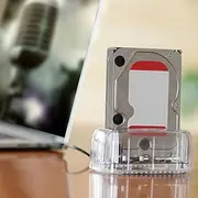 XUMIUZIY USB3.0 Hard Drive Docking Station, USB3.0 Hard Disk Holder for 2.5/3.5inch HDD SSD External Transparent Case (AU Plug)
