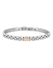 [Maserati] Two-Tone Stainless Steel Bracelet in Silver