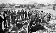 A crowd of people watching Ouyen Victoria ca 1920 OLD PHOTO