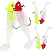 6pcs Reusable Sinking Lures Glow-in-The-Dark Bass Fishing Lure Kit Freshwater Soft Bait Metal Jigheads Sea Fishing Supplies