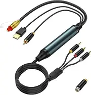 XMSJSIY SPDIF Fiber Optical Coaxial to RCA 3.5mm AUX Audio Cable Converter Adapter Digital to Analog Audio Converter with USB Power Cable for TV PS4 Xbox DVD -2M/6.5FT