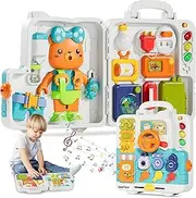LeoToys Interactive Activity Busy Board, Early Learning Sensory Montessori Toys for Kids 1-3, Educational Musical and Motor Skills Puzzle Toy, Birthday Gift for Girls Boys and Toddlers
