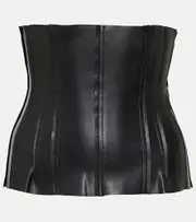[Norma Kamali] Norma Kamali Grace faux leather corset top AU 14 black
