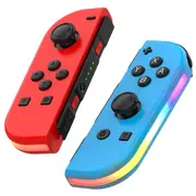 RGB Joy Con Controller for Nintendo Switch Replacement for Nintendo Switch Controller, Compatible with Switch OLED Red/Blue