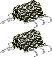 uxcell 6Pcs Adjustable Bungee Cords with Hooks, 39 Inch Flat Heavy Duty Elasticity Straps Rubber Bungee Cords with Buckle for Outdoor, Camping, Tarp, Bike Rack, Luggage, Black Yellow