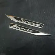 1 Pair of Black Sport Sharp Metal Emblem Decal Sticker Badge 3D Engine Turbo Car (for: Renault)