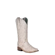 Corral Ladies Embroidered & Glittered White Western Boot C4059