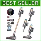 Cordless Vacuum Cleaner 550W with 45KPA Suction & 60 Min Runtime - Gold