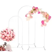 White Arch Backdrop Stand, Metal Arch Backdrop Stand Set of 3 Wedding Arch 5....