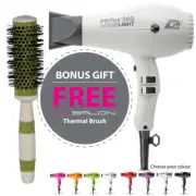 Parlux 385 Power Light Ceramic and Ionic Hair Dryer - White With Bonus Therma...