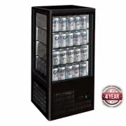 Thermaster Four-Sided Countertop Beverage Display Fridge Black - Countertop ...