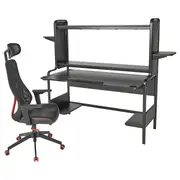FREDDE / MATCHSPEL gaming desk and chair, black
