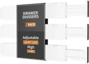 Drawer Dividers 3 Pack 2.36" High 14.76-22.6" Adjustable Drawer Divider New