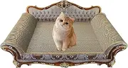 Luxury Cardboard Cat Scratcher Sofa Couch Bed, Shaped Scratching Board, Lounge With Catnip for Indoor Cats, Grey