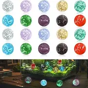 XoeLLe Pack of 20 Glow-in-The-Dark Glass Stones Colourful Children's Decorative Baubles, Clear Glass Marbles, Glass Nuggets, Colourful Glass Marbles for DIY and Home Decoration, Retro Fidget Toy for