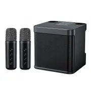 Wireless Bluetooth Speaker KTV Home Karaoke Singing Machine with Dual Microphones-Black