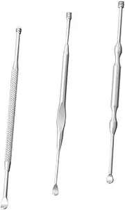 WEKADRIN 3Pcs Stainless Steel Ear Wax Scoop Double Ended Ear Cleaning Tool for Ear Hygiene Compact Portable Design for Birthdays and Holidays