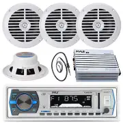 400W Amplifier Marine, 6.5" Speakers, Pyle AM FM USB AUX Radio, Marine Antenna