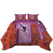 Art Deco Scarf Night City Dancing Painting Coverlet