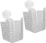 LALADEFIEE 2Pcs Suction Cup Tissue Holder for Bathroom No Drill Wall Mounted Wipes Dispenser Durable Tissue Holder for Easy Installation Bathroom Kitchen Toilet Organization