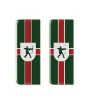 2x Nottinghamshire County Flag - Gel Domed Number Plate Badges/Decals 107x42mm