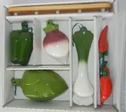 Avon Vintage Gallery Originals Vegetable Measuring Cup And Spoon Set w/Rack New!