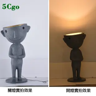 5Cgo【燈藝師】北歐風外星人設計師工作室立燈客廳燈別墅酒店展廳大型樹脂雕塑擺件落地燈具大頭款t653743609175