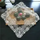 Square European Embroidery Table Mat 40CM Coaster Table Placemat Coffee Cup
