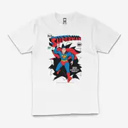 DC Superhero Superman Cartoon Comic Man Of Steel T-Shirt Unisex Tee White