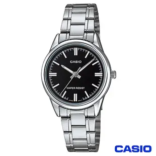 CASIO卡西歐 簡潔風格鋼帶女錶-黑 LTP-V005D-1A